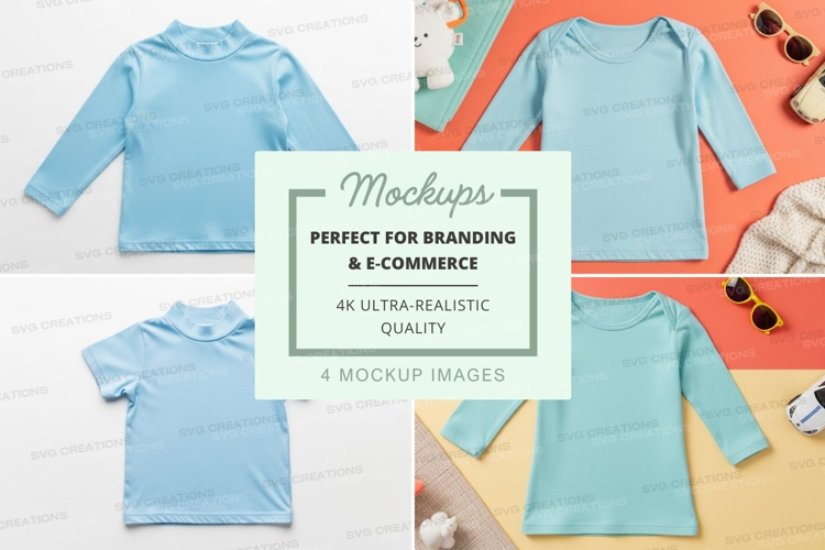 Mockup: collection of children's long-sleeve t-shirts