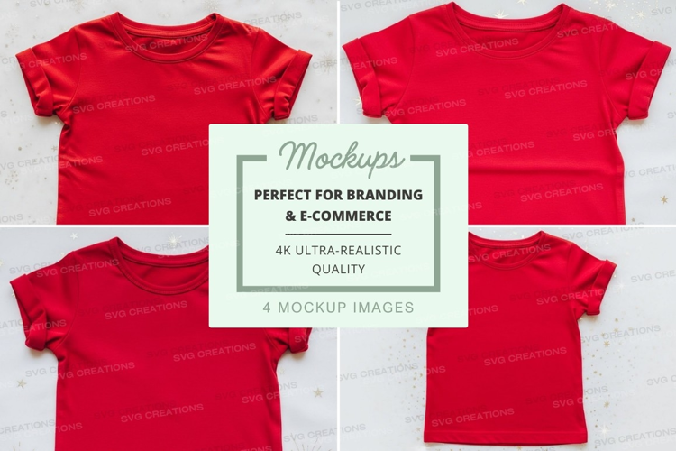 Mockup of red t-shirts