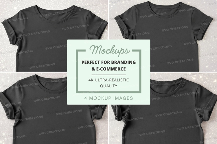 Black Tshirt Mockup Image 21