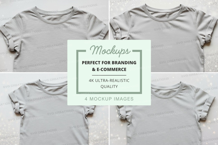 Mockup: collection of gray t-shirts
