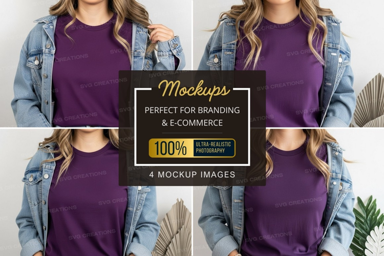 Purple t-shirt mockup
