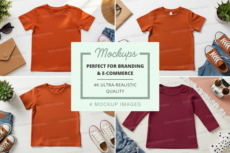 Mockup: casual kids' outfit collection