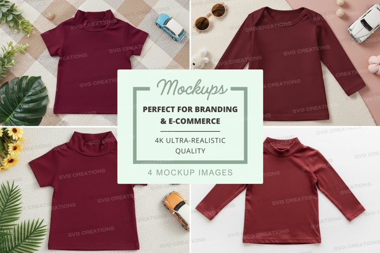 Mockup: collection of maroon tops