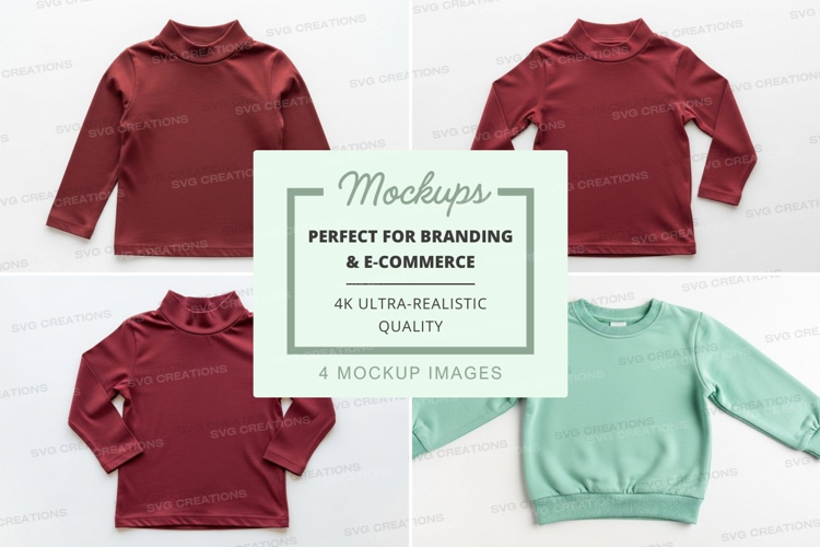 Mockup: collection of long-sleeve turtleneck tops