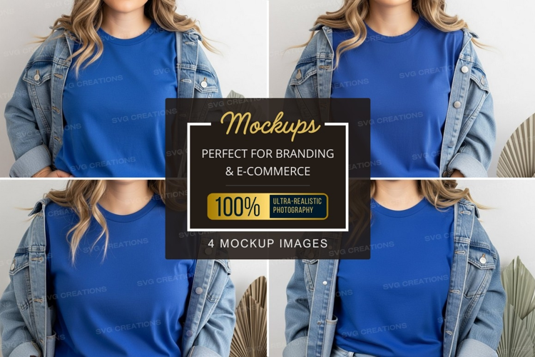 Blue t-shirt mockup