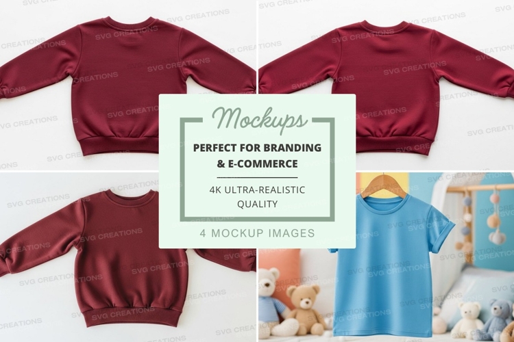Mockup of childrens clothing