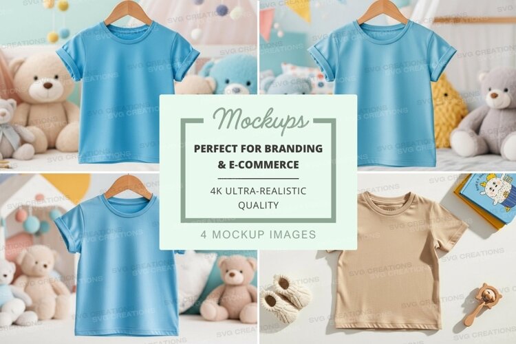 Mockup collection of children's t-shirts example image 1