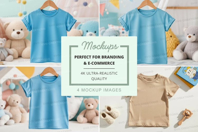 Mockup collection of children's t-shirts