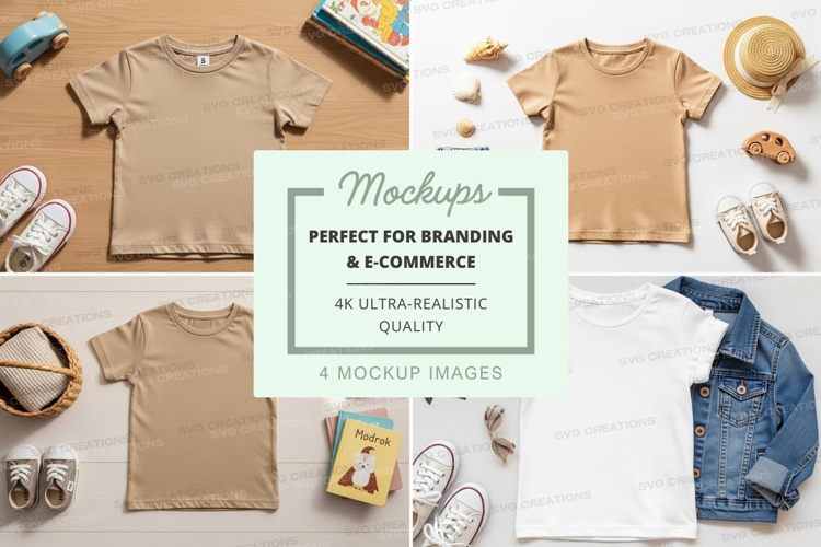 Mockup of children's clothing and accessories