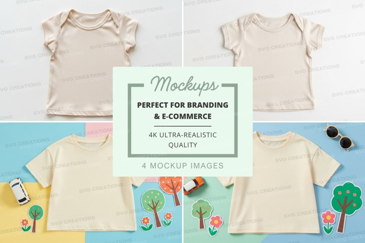 Mockup: children's t-shirts with playful elements