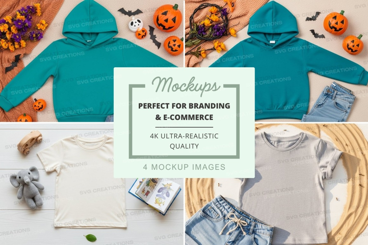 Mockup: kids' halloween outfit display