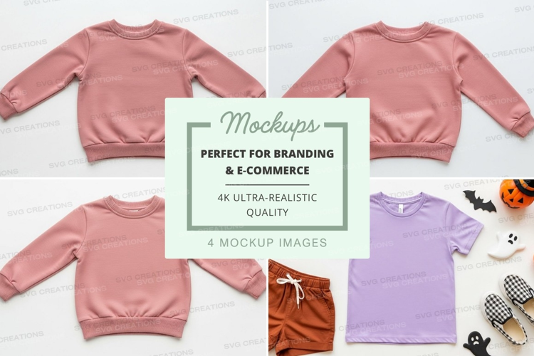 Mockup of children's halloween outfits