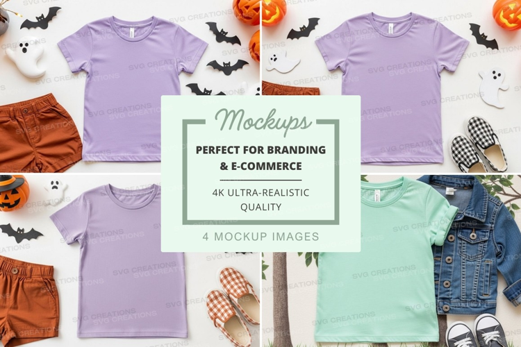 Mockup: kids' halloween outfit collection