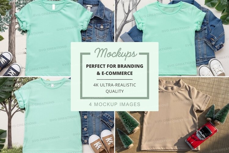 Mockup: casual summer outfits with t-shirts and denim jacket example image 1