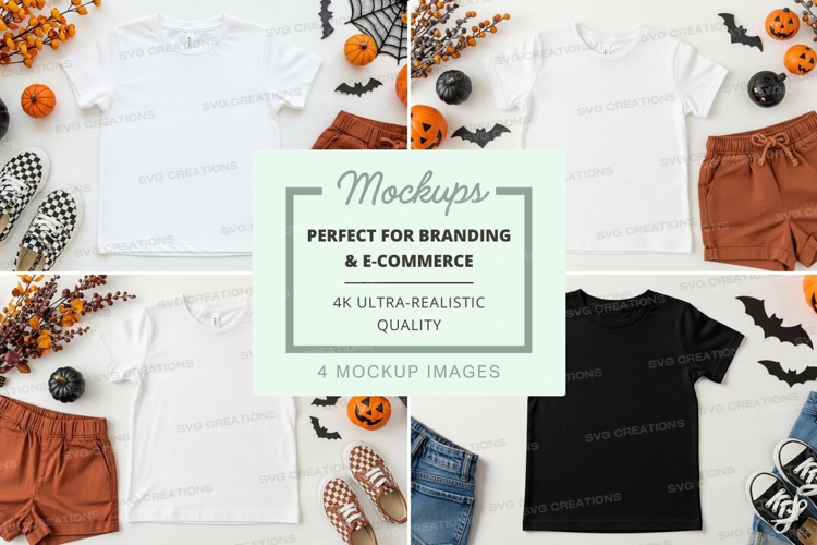 Halloween themed kids' clothing mockup