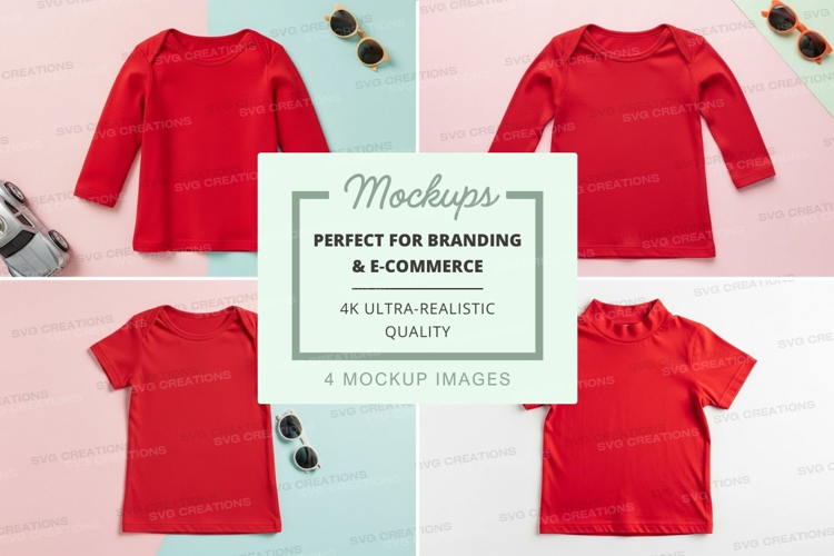 Mockup: red t-shirts collection