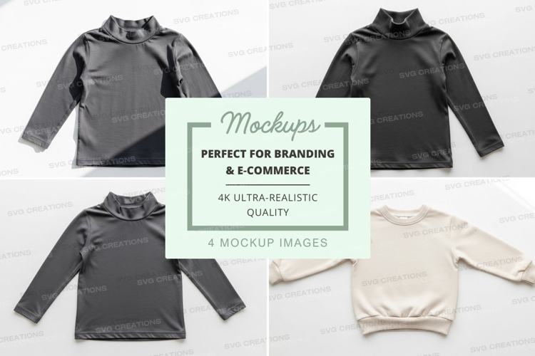 Mockup collection of long-sleeve turtleneck tops