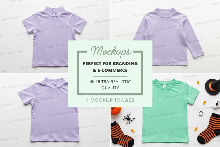 Mockup: kids' halloween themed t-shirts