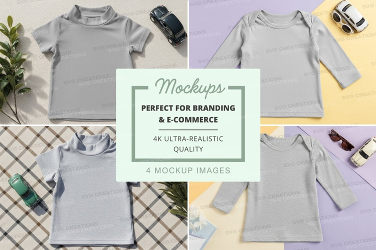 Mockup: collection of gray t-shirts