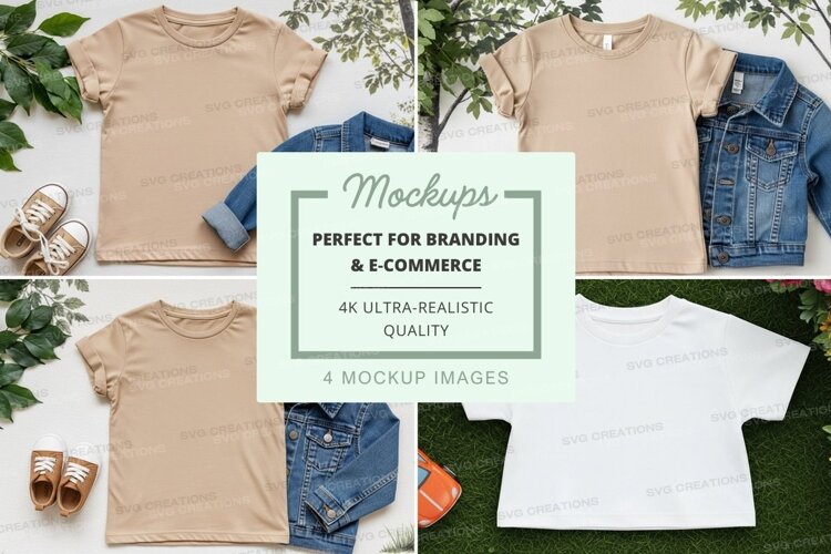 Mockup: casual summer outfit with t-shirts and denim jackets example image 1