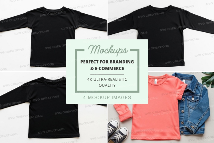 Mockup: collection of casual t-shirts and accessories