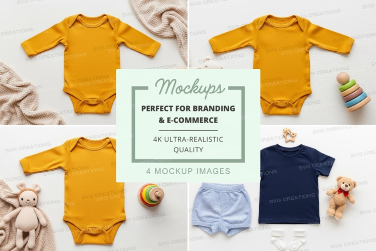 Mockup: baby clothing and accessories