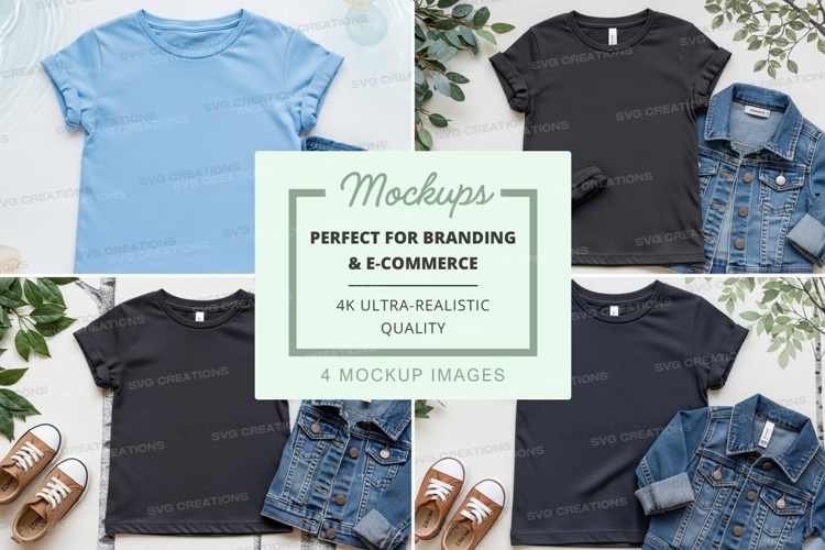 Mockup: casual outfit with t-shirts and denim