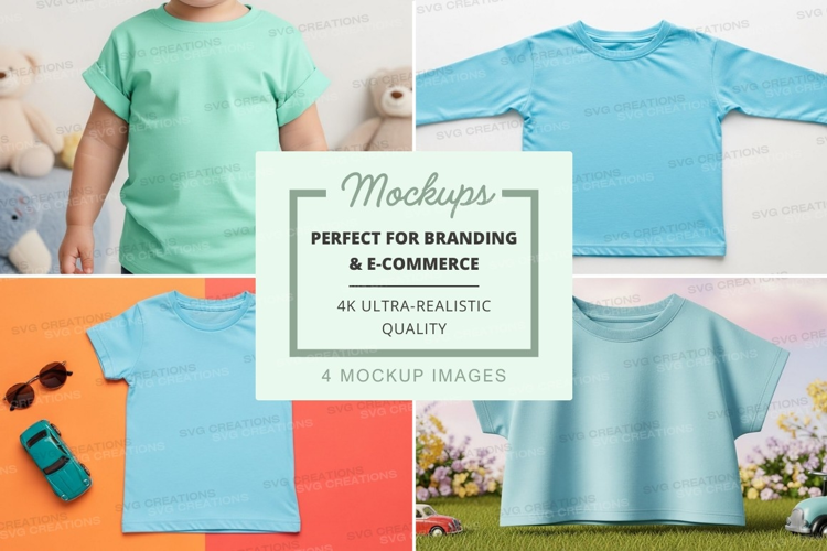 Mockup collection of children's clothing
