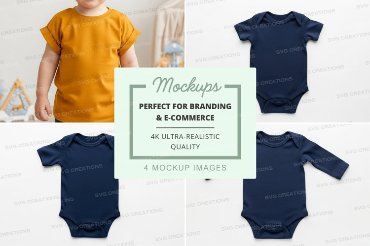Mockup: baby onesies collection