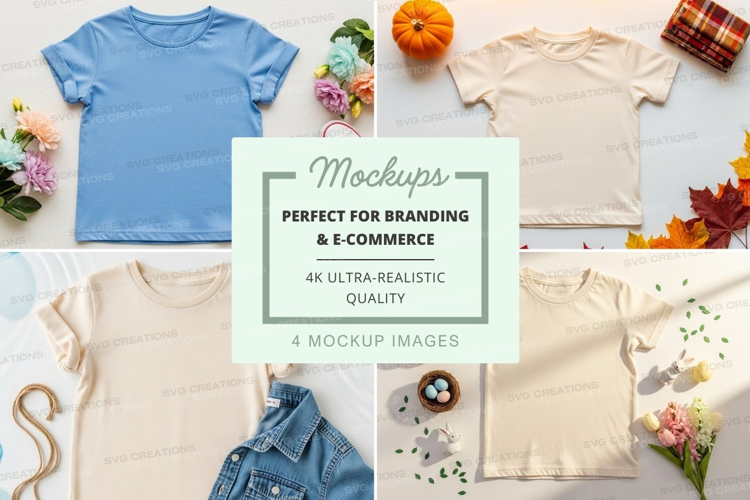 Mockup of children's clothing and accessories