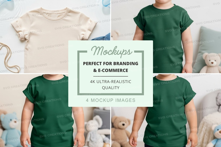 Mockup: children's t-shirts in different colors