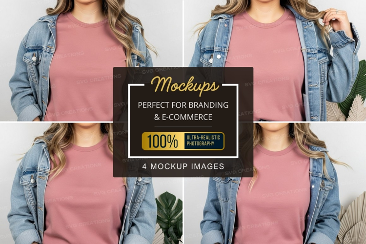 Casual pink t-shirt mockup
