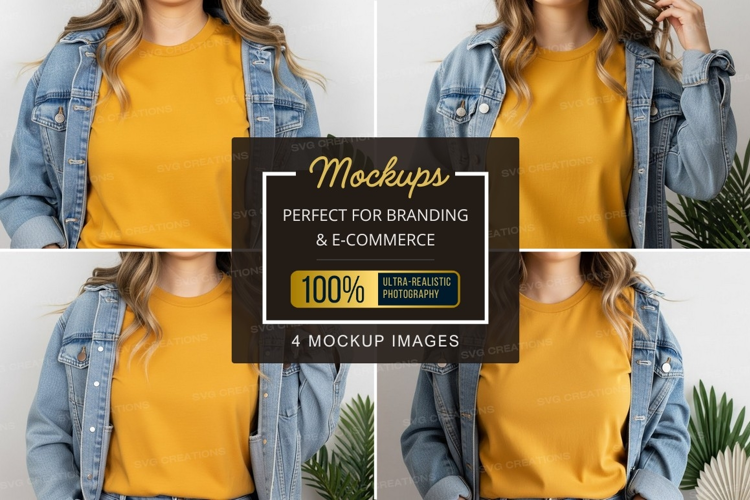 Mustard yellow t-shirt mockup
