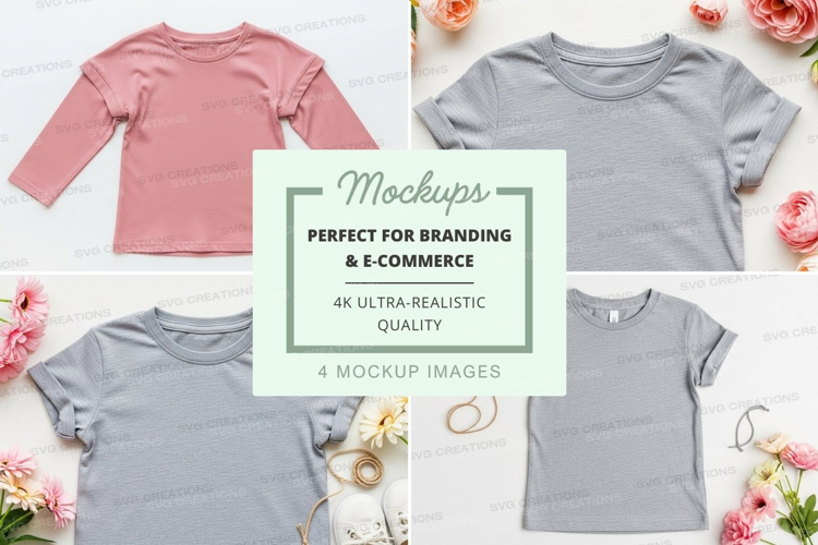 Mockup: collection of kids' t-shirts