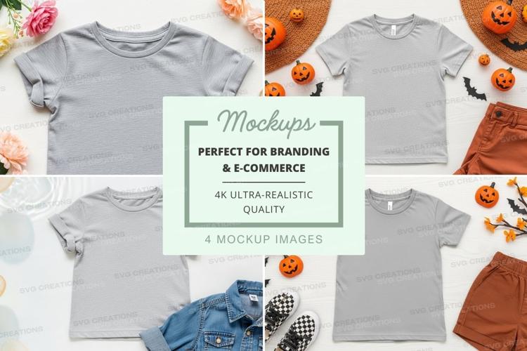 Mockup of kids' halloween outfits