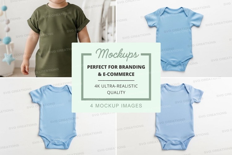 Mockup: baby onesies collection
