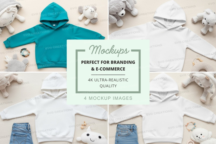 Mockup: baby clothing and toys