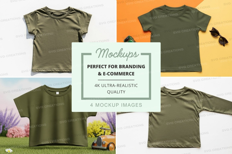 Mockup: green t-shirts collection