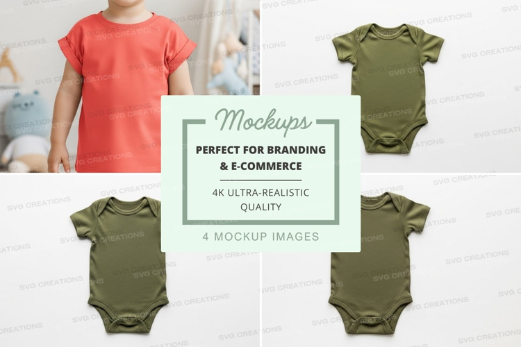 Mockup collection of baby clothes