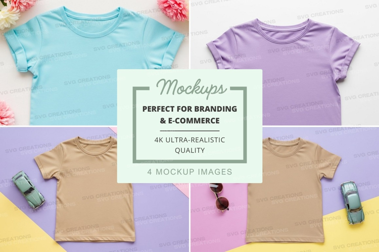 Mockup: assorted kids t-shirts