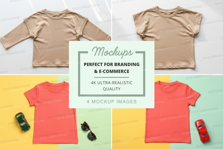 Mockup of children's clothing with accessories
