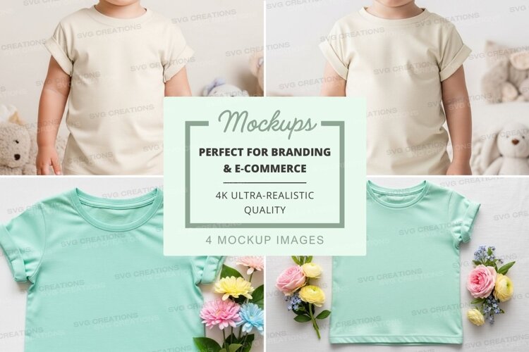 Mockup of children's t-shirts example image 1