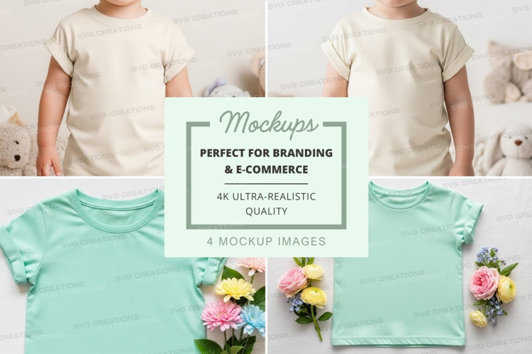 Mockup of children's t-shirts