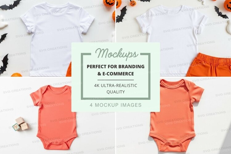 Mockup: halloween-themed baby clothes example image 1