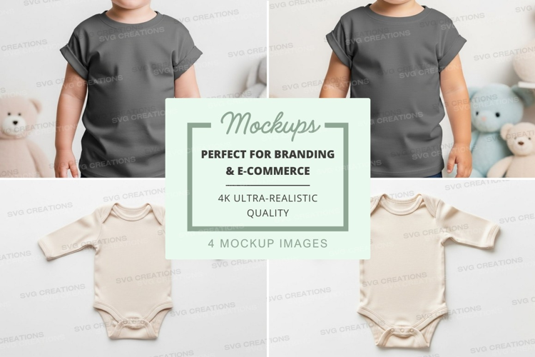 Mockup: kids clothing display with stuffed animals