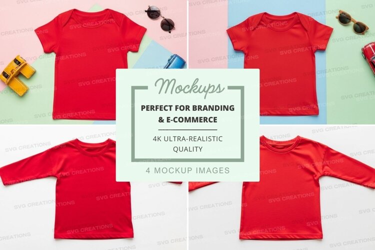 Mockup: collection of red t-shirts example image 1