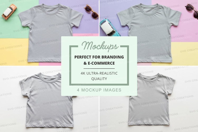 Mockup: gray t-shirts with accessories