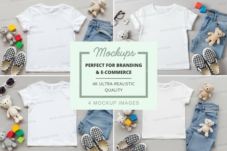 Mockup of children's clothing and accessories