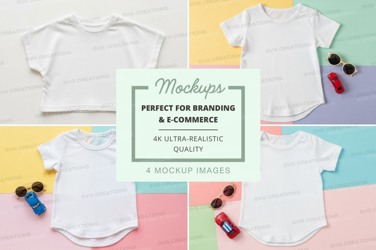 Mockup of various baby t-shirts
