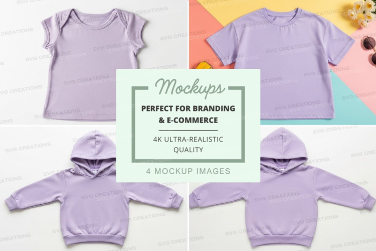 Mockup collection of children's clothing